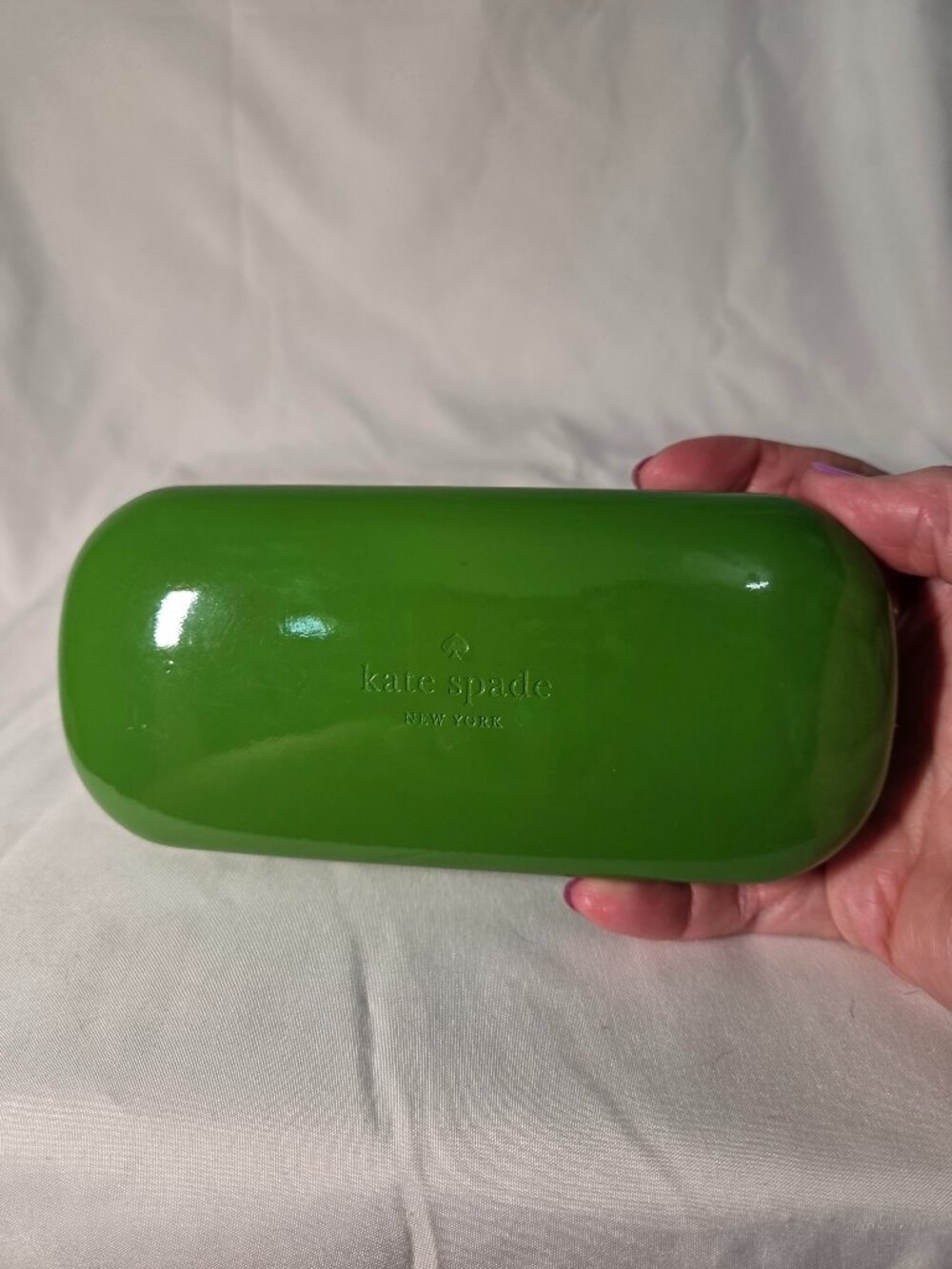 Kate Spade New York Green Hard Cover Eyeglass Sunglasses Case Clamshell